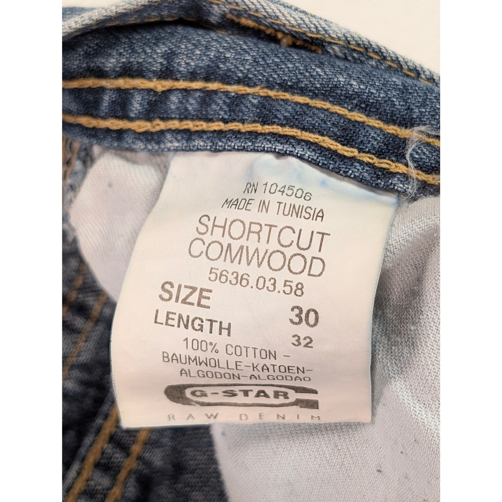 G-Star Raw Denim Shortcut Comwood Jeans Blue Flared Leg Mens 30x32 Y2K - Picture 3 of 13